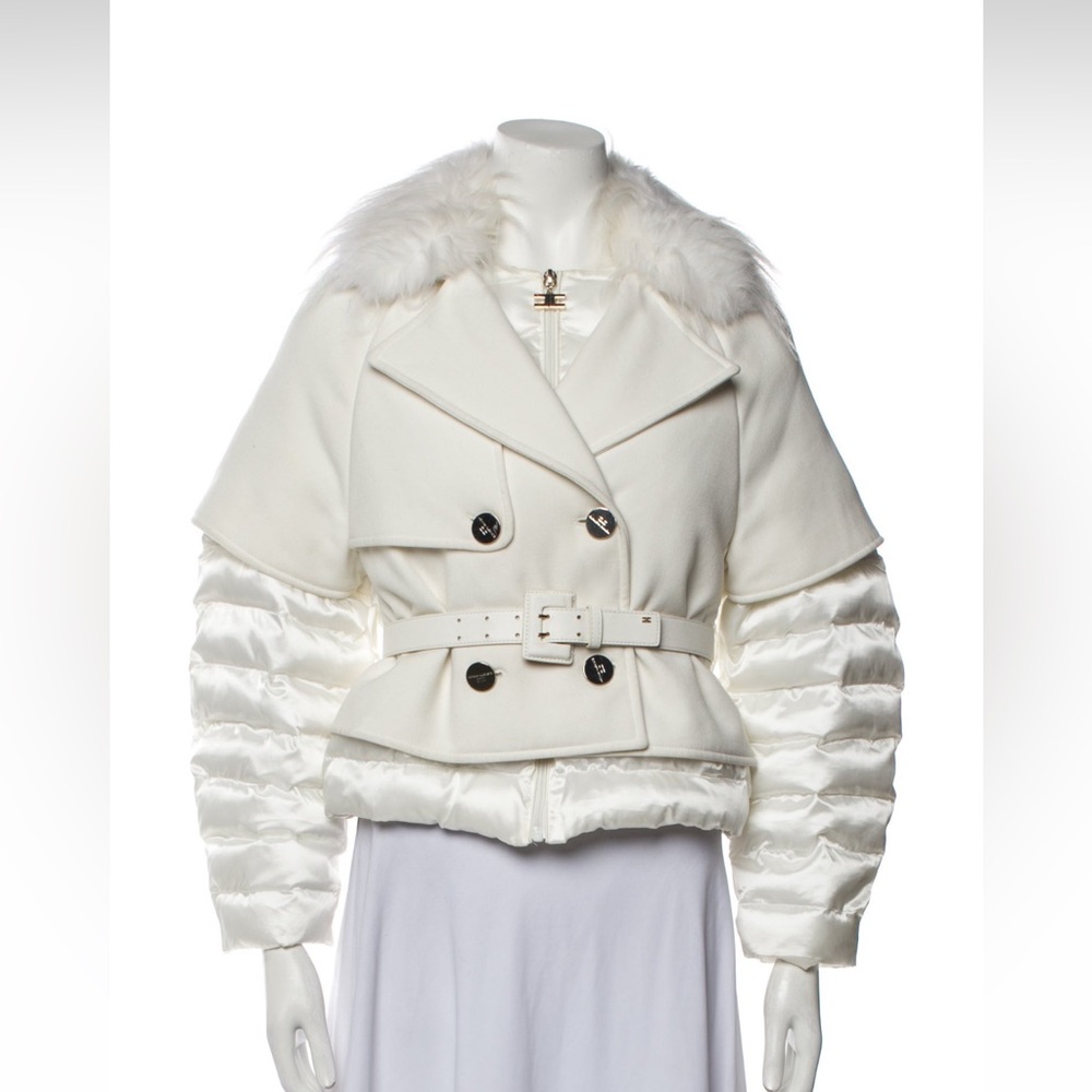 Elisabetta Franchi fur coat/ puffer small/ medium sold!